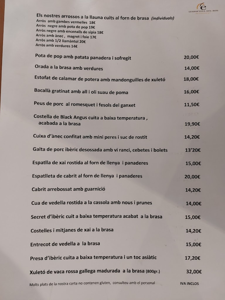 L'Esportell del Bou — Carta
