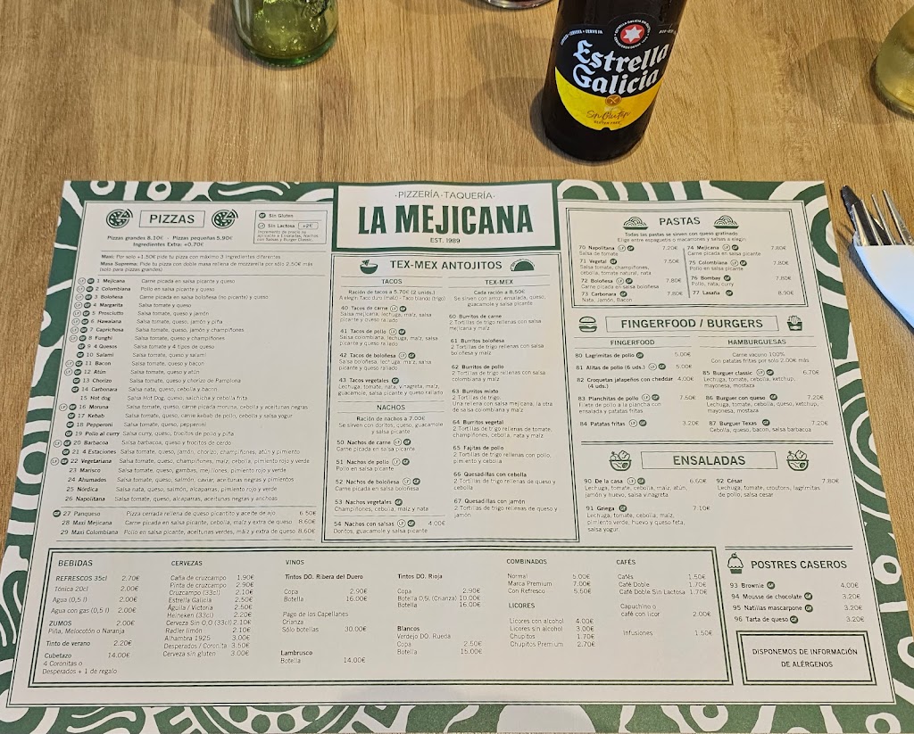 La Mejicana Pizzeria Taqueria - Alhaurin de la Torre — Carta