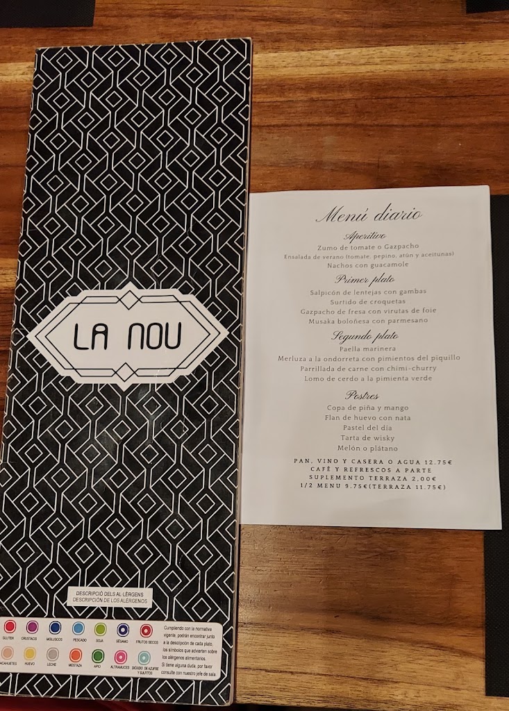 Restaurante La Nou — Carta