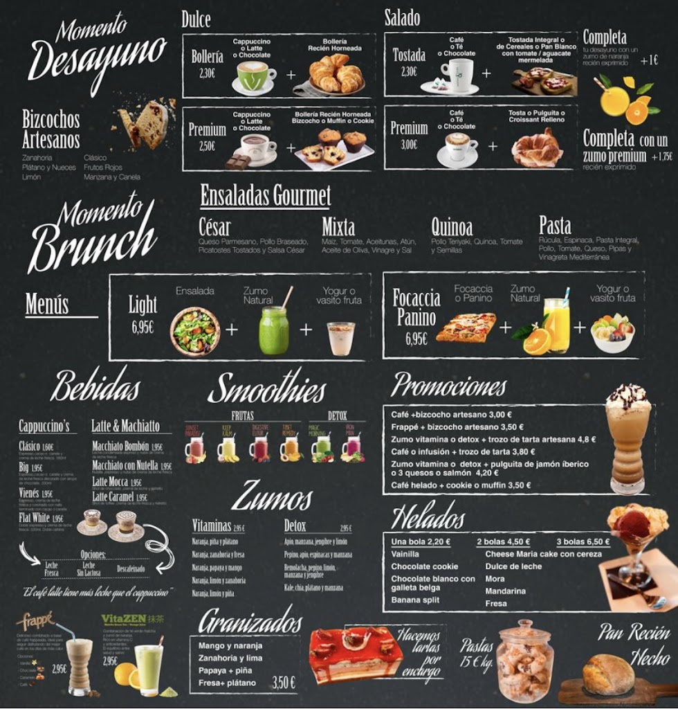 Cafeteria Amelie — Carta