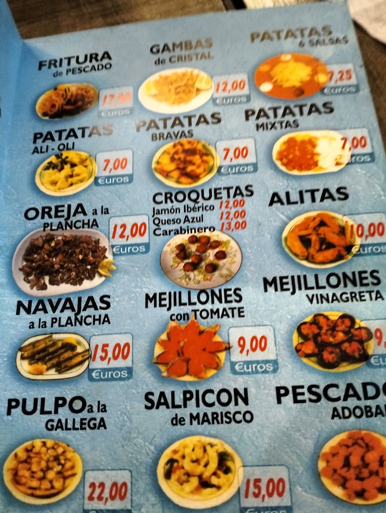Restaurante la Mina — Carta