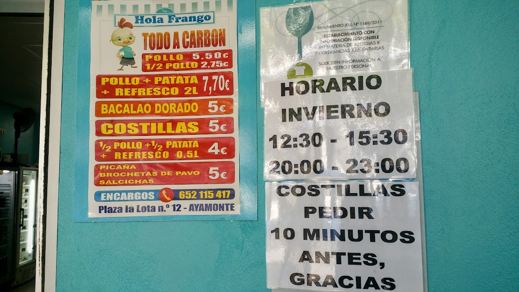 Hola Frango — Carta