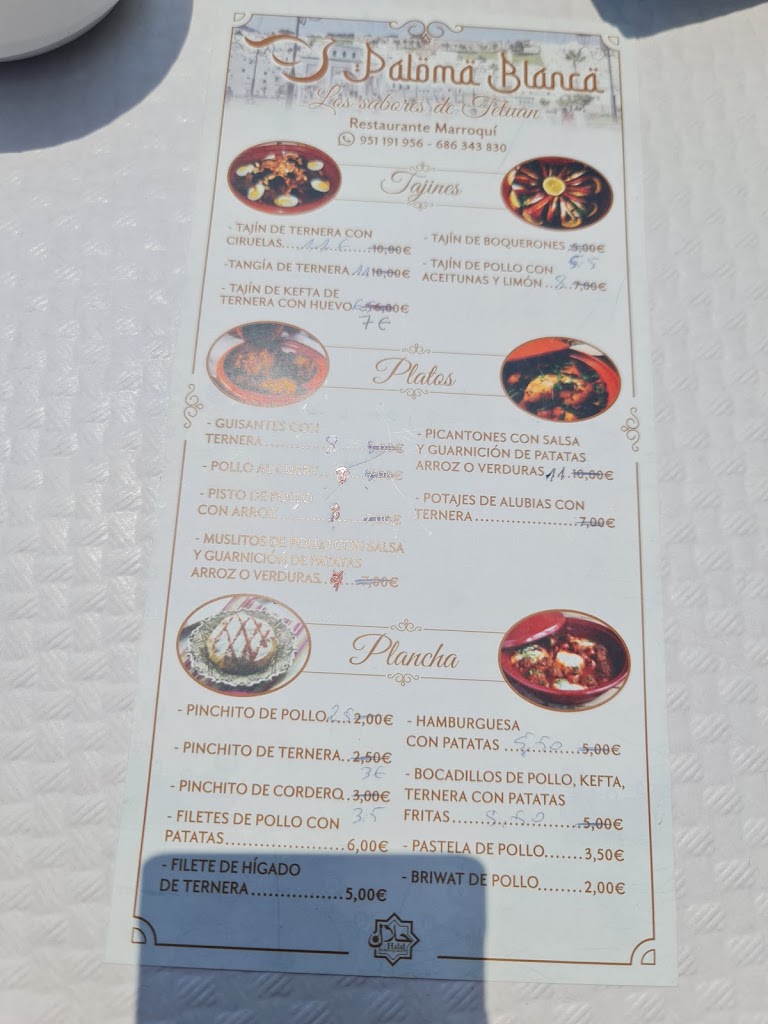 BAR PALOMA BLANCA — Carta