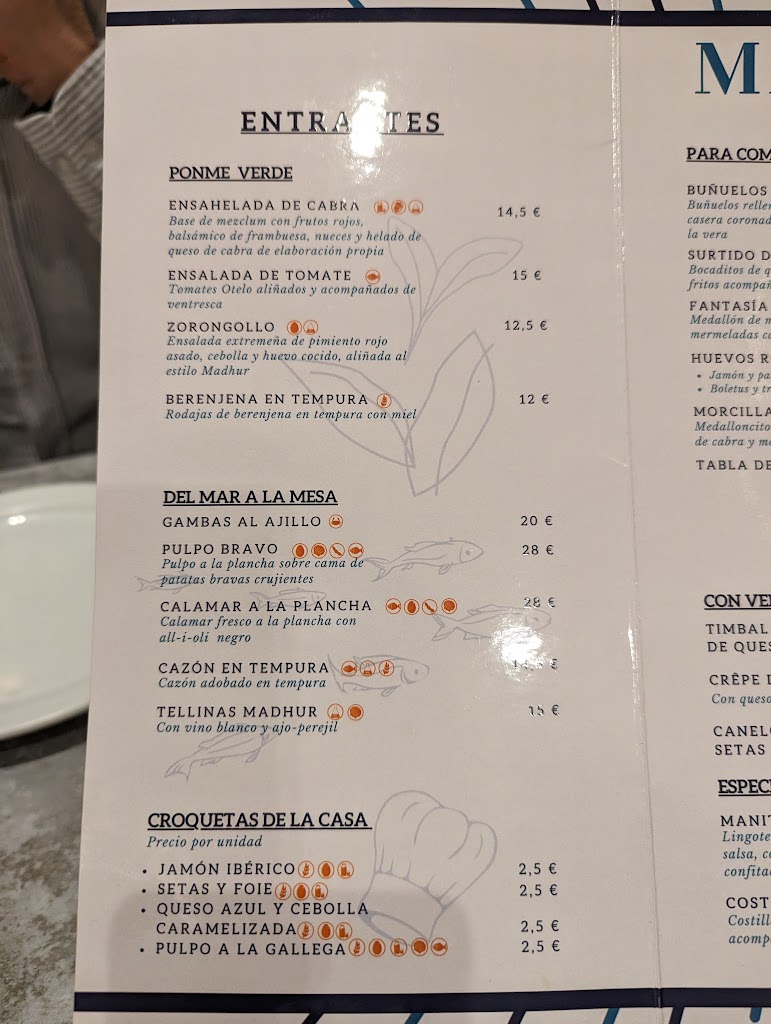 MADHUR gastrobar — Carta