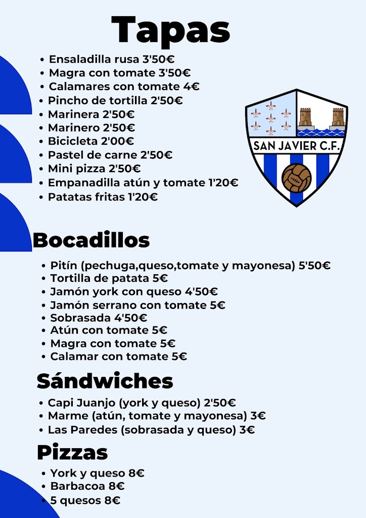 Sport Club San Javier — Carta