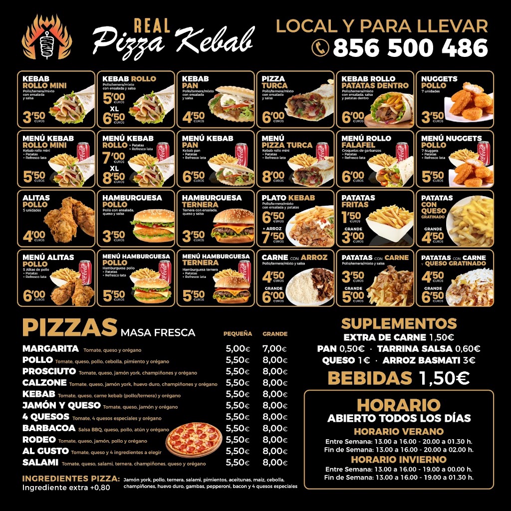 Real Pizza Kebab — Carta