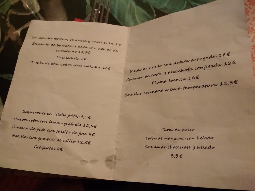 La Dispensa — Carta