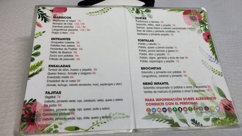 Taberna O Arco — Carta