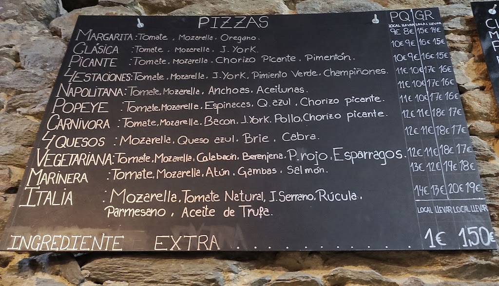 Restaurante/Pizzeria Matias Locanda — Carta