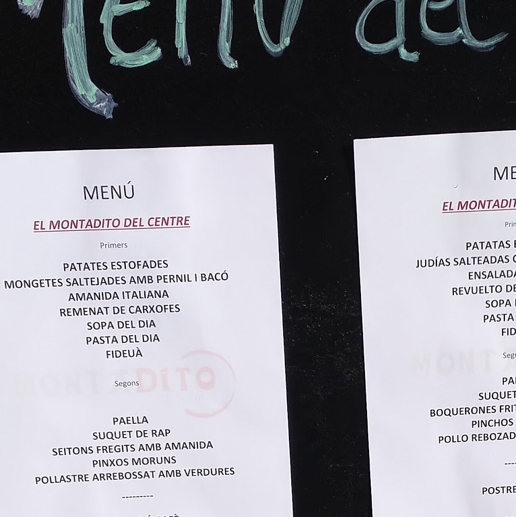 El Montadito Del Centre — Carta