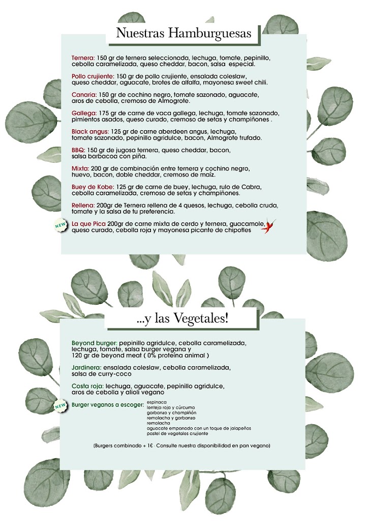COSECHAS GASTROBAR — Carta