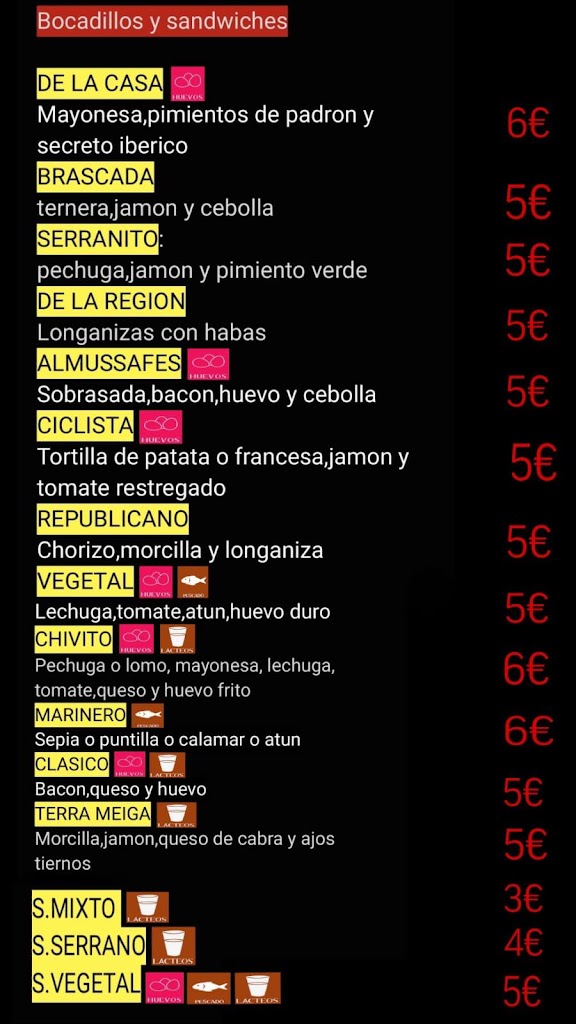 Cafeteria Diamante ART — Carta