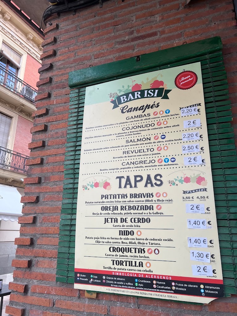 Bar isi — Carta