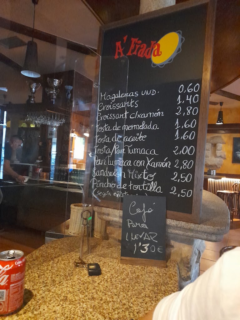 Cafeteria A Fiada — Carta