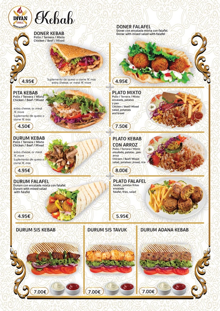 Divan grill restaurant — Carta