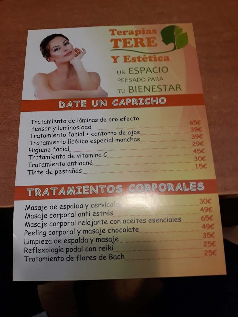 Terapias Tere y Estetica — Carta