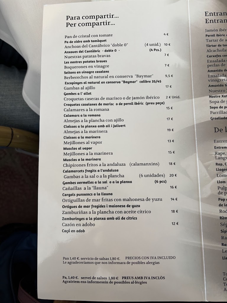 El Capitan Restaurant — Carta