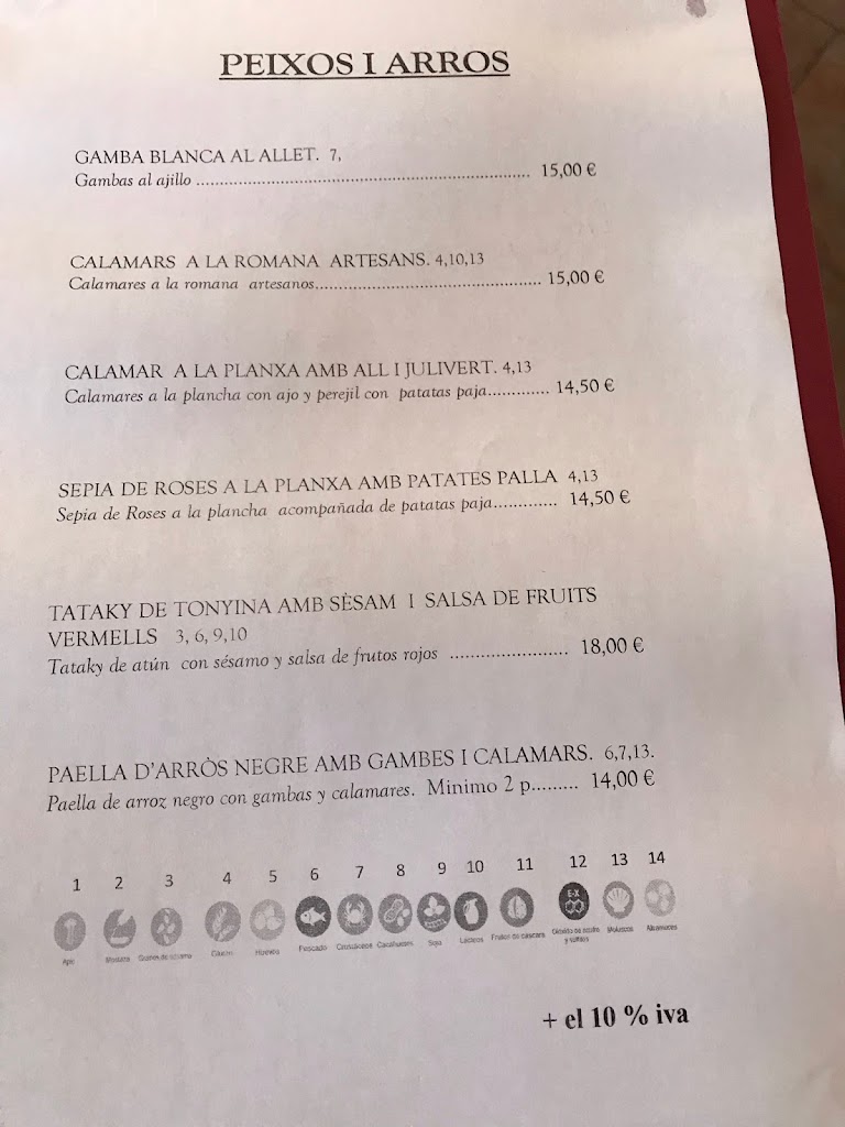Restaurant Ramon — Carta