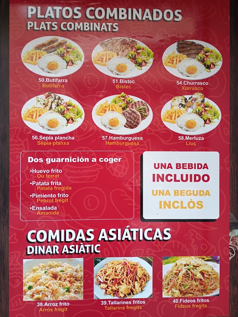 Cafeteria Balmes — Carta