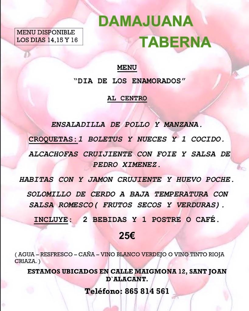 Damajuanataberna — Carta