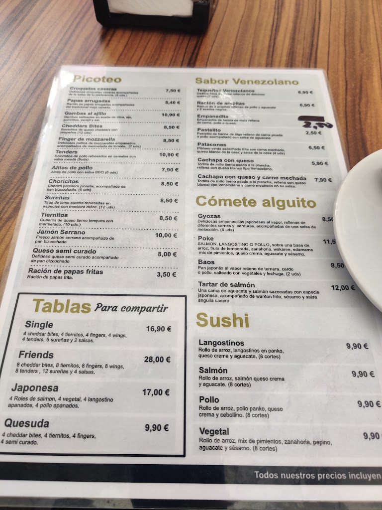 Restaurante Yuren's — Carta