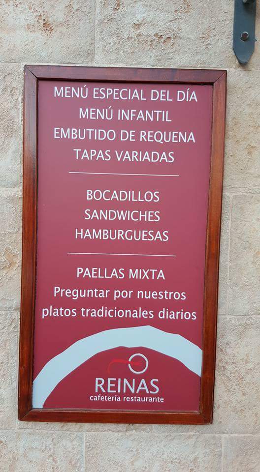 REINAS cafeteria restaurante. — Carta