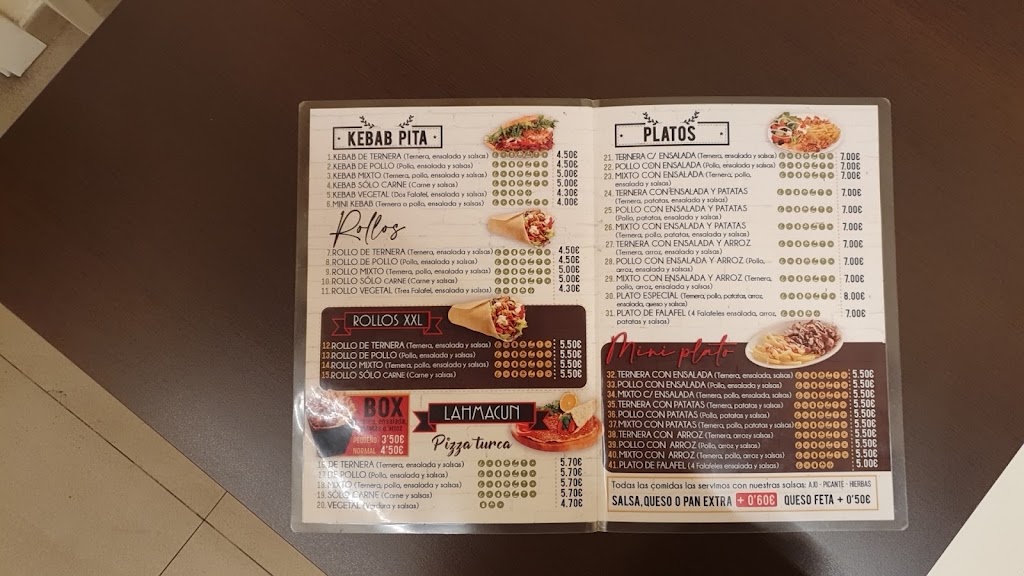 OK KEBAB — Carta