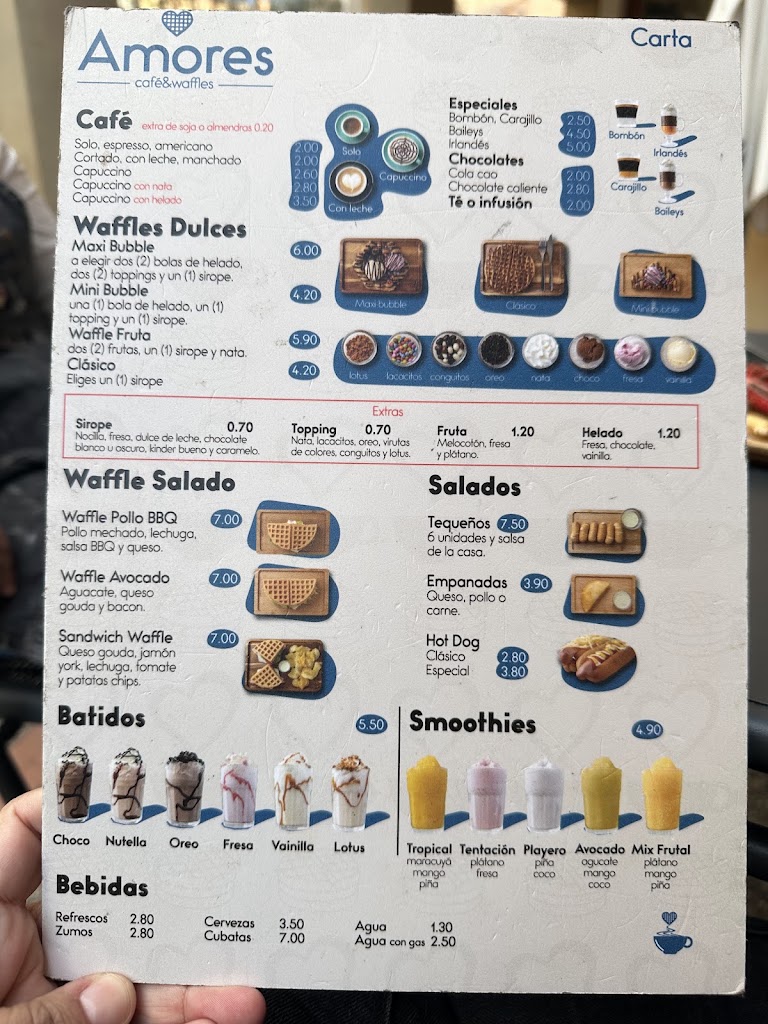 Amore's Cafe & Waffles — Carta