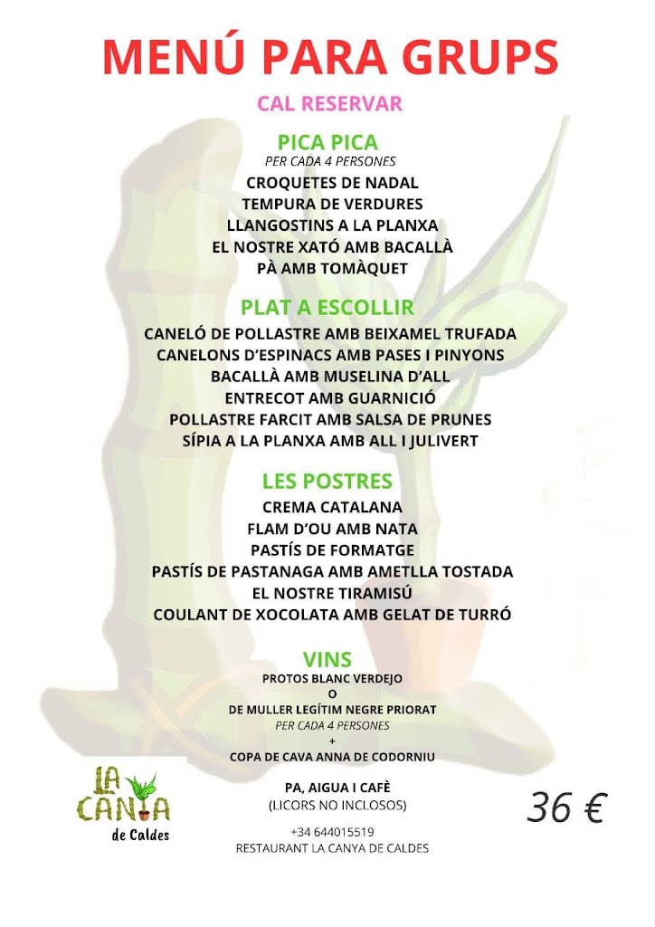La Canya de Caldes — Carta
