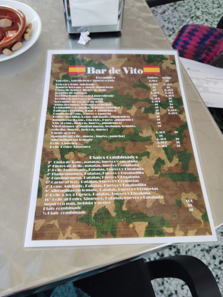 El Bar De Vito Antigua "La Marina" — Carta