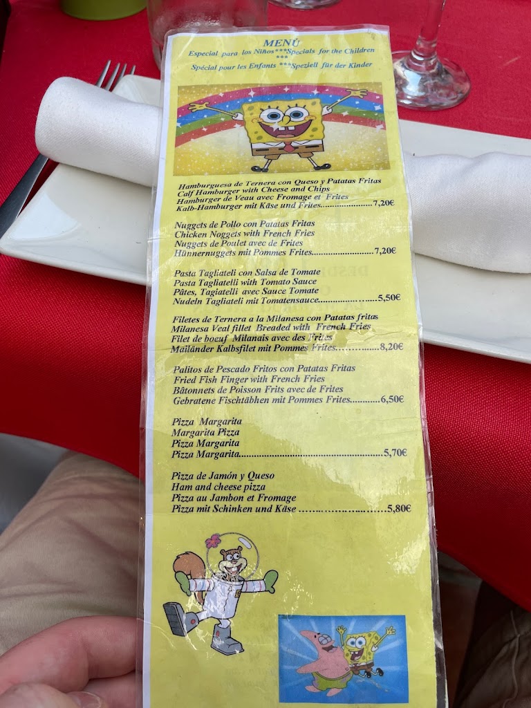 RESTAURANTE MARBELLA PATIO — Carta