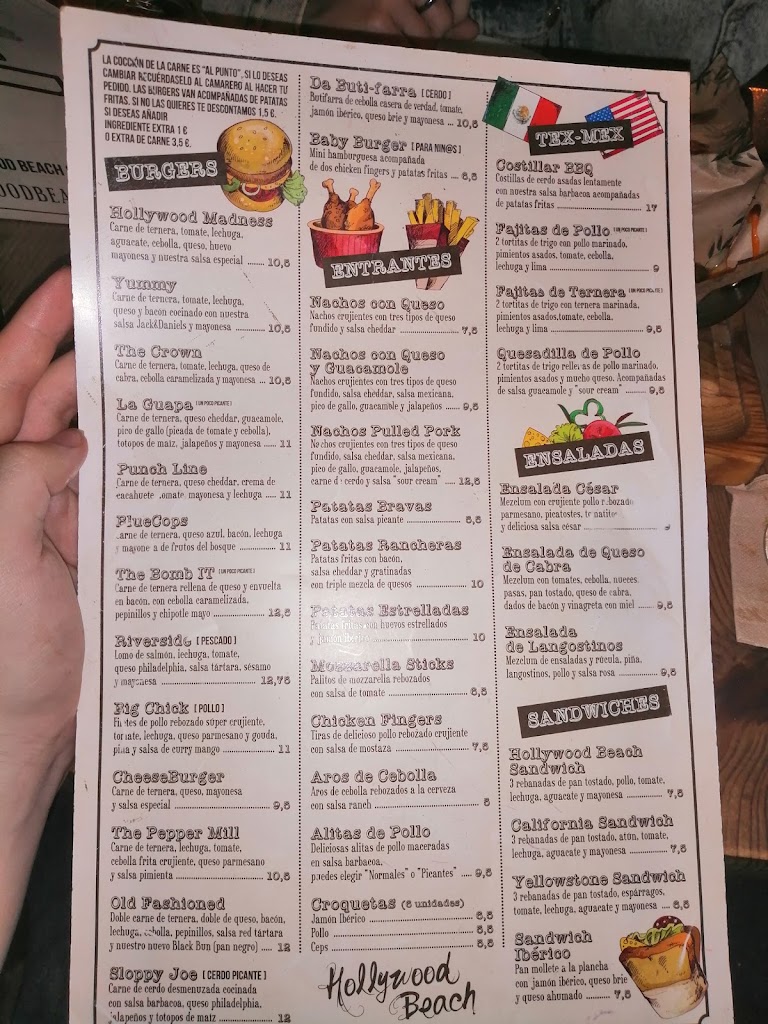 Hollywood Beach l Restaurante Calafell — Carta