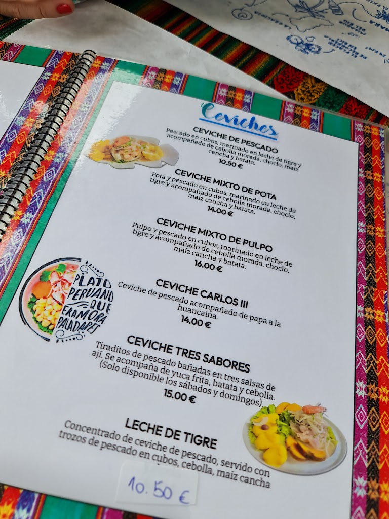 Bar Cafeteria Carlos III — Carta