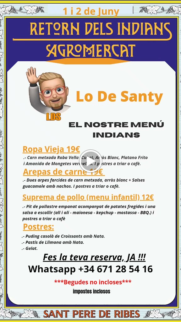 Lo De Santy, Ribes — Carta