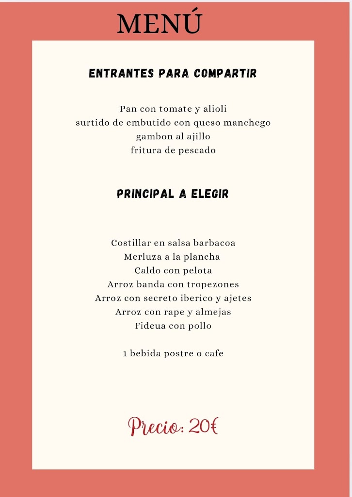 El Duque Bar Santa Pola — Carta
