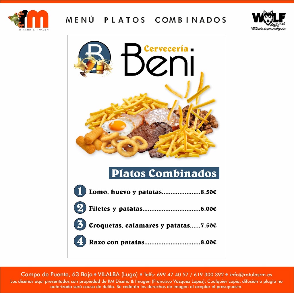 Bar Cafeteria Beni — Carta