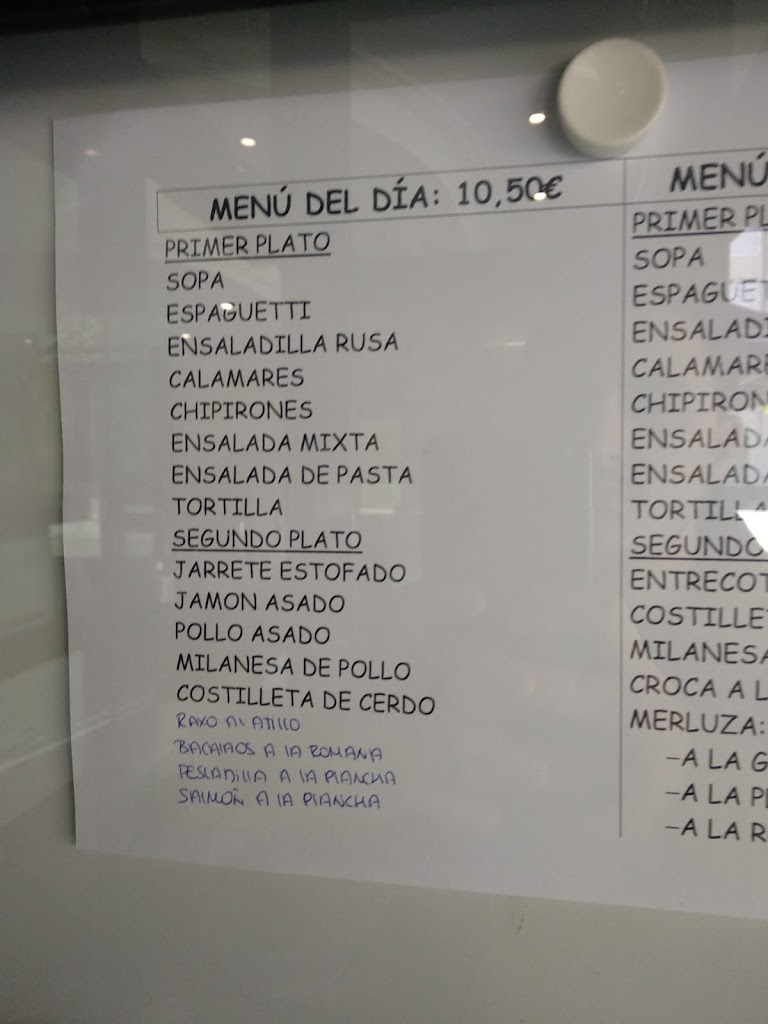 Cafe Restaurante Punal (Santiago de Compostela) — Carta