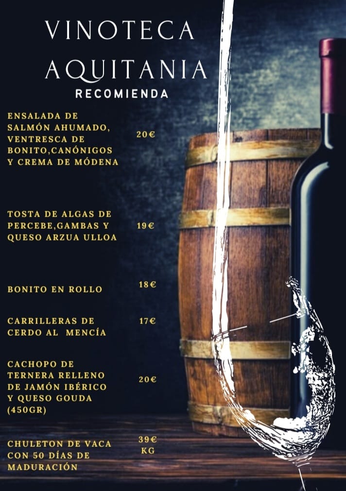 Vinoteca Aquitania — Carta