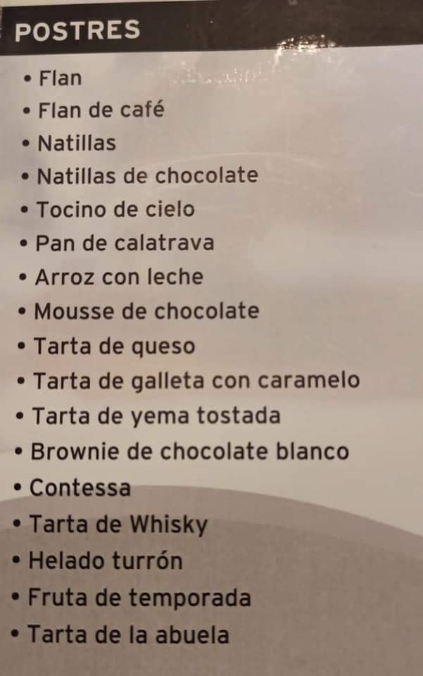 Bar Luisa — Carta