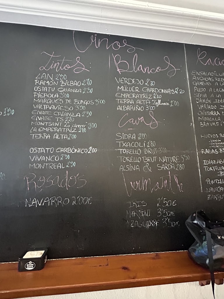 Taberna Marinada — Carta