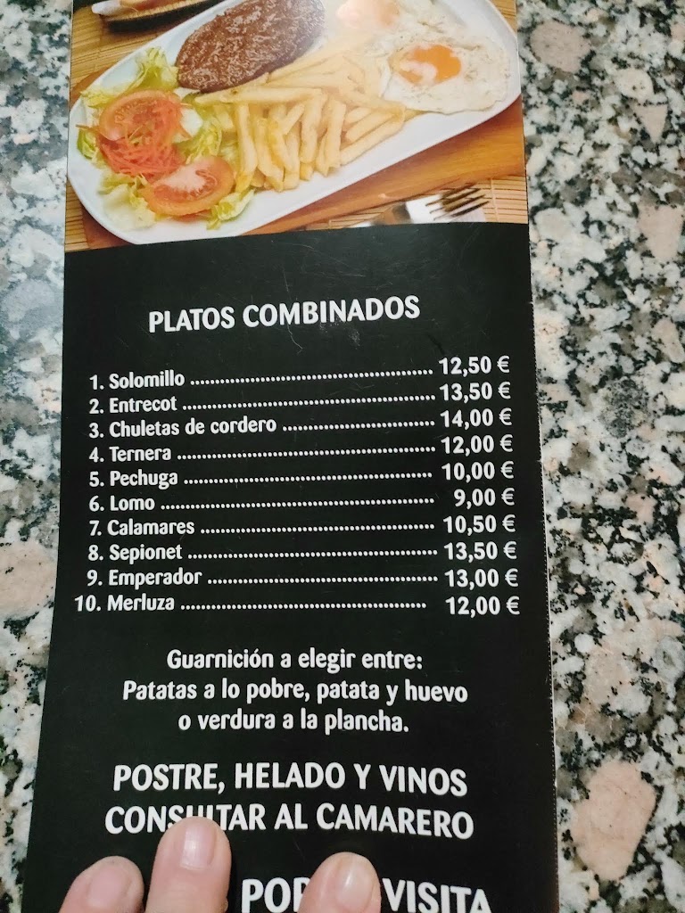 Bar Restaurante Malawi — Carta