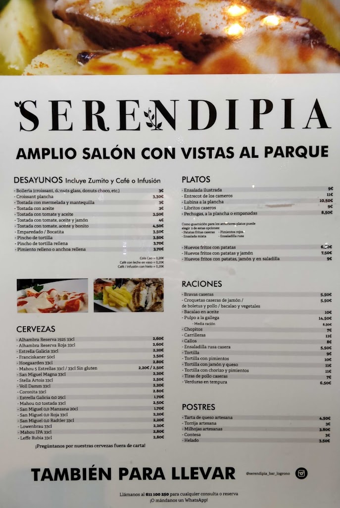 Gastrobar Serendipia — Carta