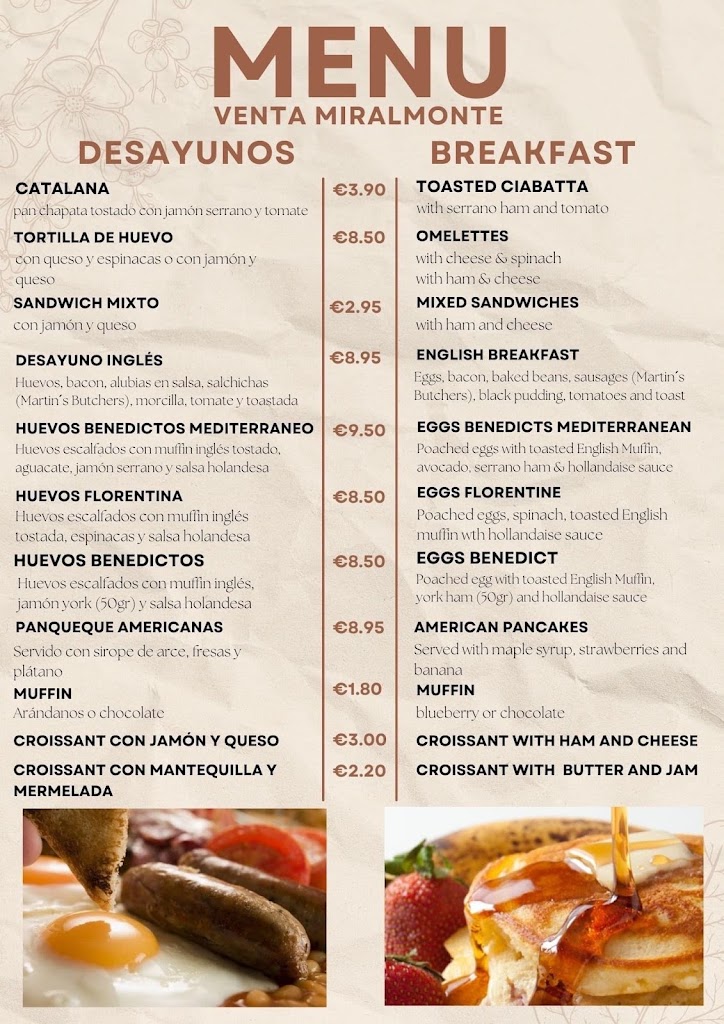 Restaurante Miralmonte — Carta