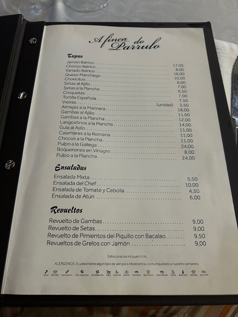 A Finca Do Parrulo — Carta