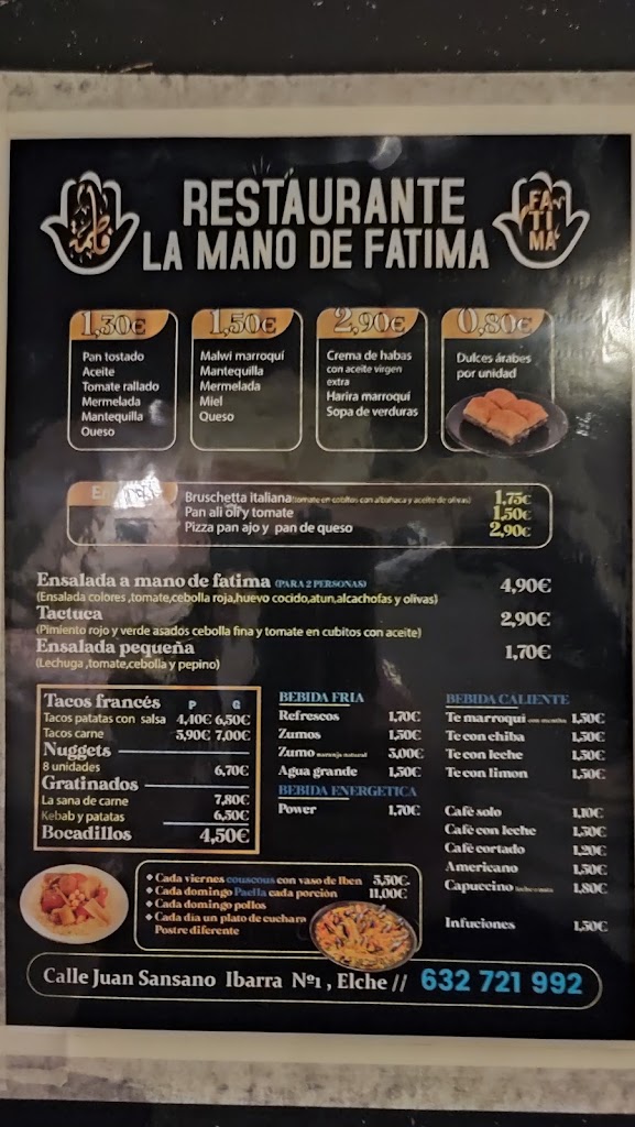 Taperia Cafeteria La Hellinera — Carta