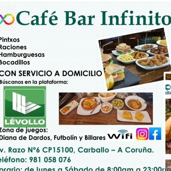 Cafe Bar Infinito — Carta