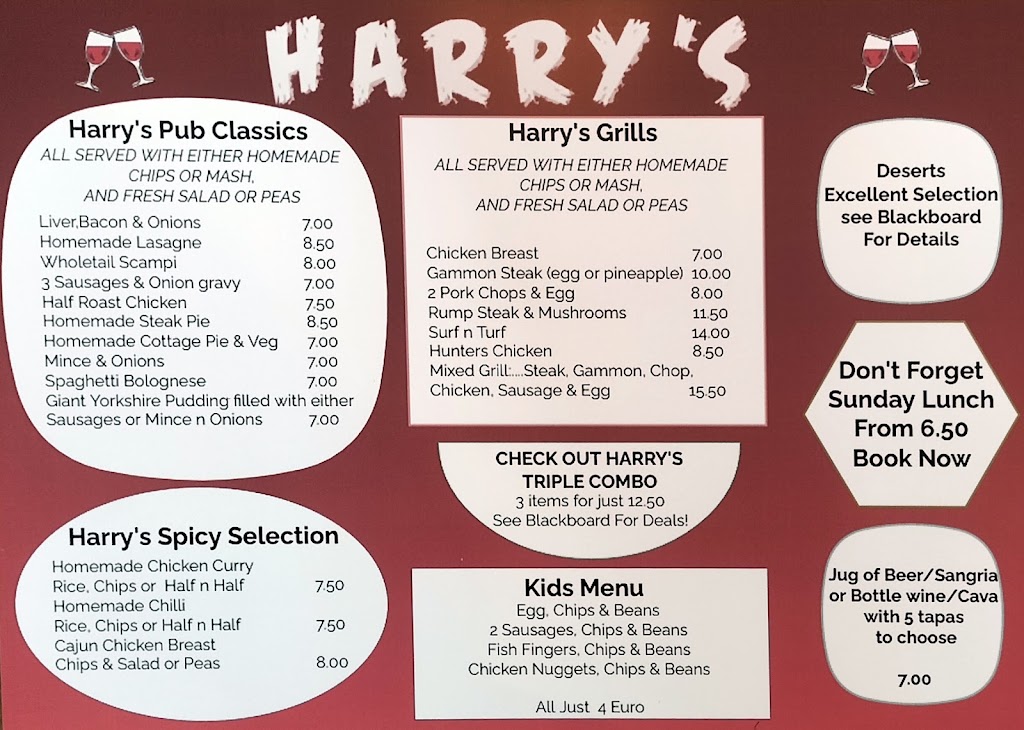 Harry's pub and kitchen — Carta
