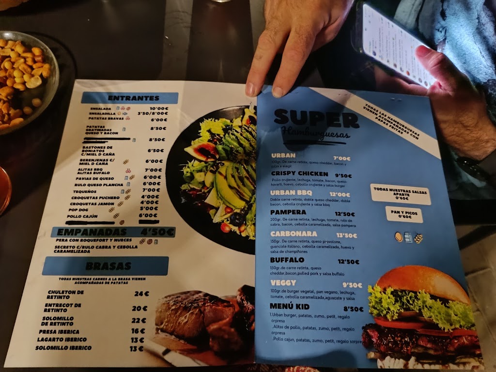 Urban burger and grill — Carta