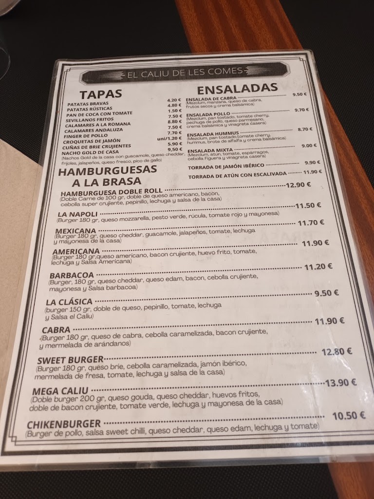EL CALIU DE LES COMES — Carta