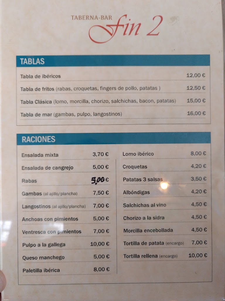 Bar Fin 2 — Carta